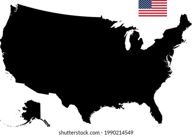 vector illustration of United States map and flag