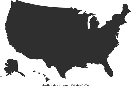 vector illustration of United States map. USA borders