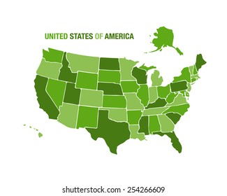 Vector illustration of a united states map