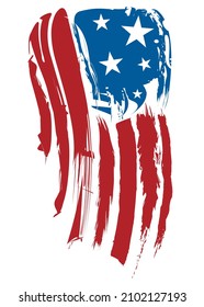 A vector illustration of United States Patriotic background in flag colors on an isolated white background