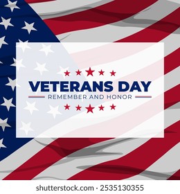 Vector illustration of United States Veterans Day social media template