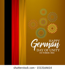 Vector illustration of Unity day in Germany Celebration on October 3rd.