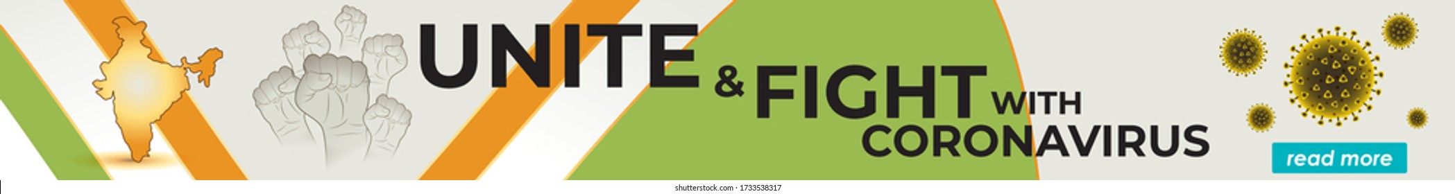 VECTOR ILLUSTRATION FOR UNITY AND FIGHT AGAINST WITH DEADLY CORONA VIRUS, ILLUSTRATION IS SHOWING GOLDEN INDIAN MAP AND UNITY HAND  ON BACKGROUND OF INDIAN FLAG COLORS AND UNITE HANDS 