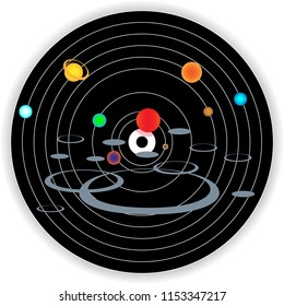 Vector illustration of universe, Solar system
