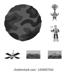 Vector illustration of universe and travels  symbol. Collection of universe and cosmic  stock symbol for web.
