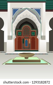 A vector illustration of University of Al-Quaraouiyine in Morocco