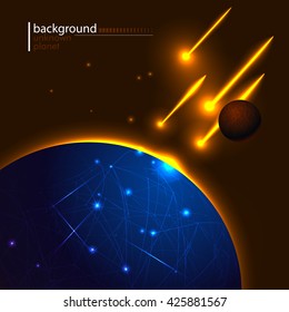 Vector illustration of an unknown planet in space