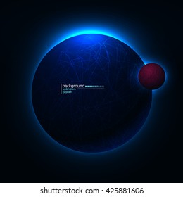 Vector illustration of an unknown planet in space