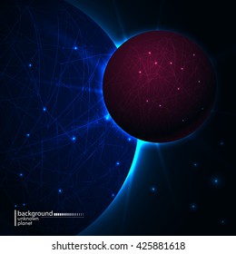 Vector illustration of an unknown planet in space
