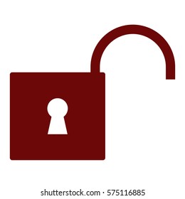 Vector Illustration of Unlock in Brown Icon
