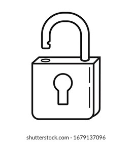 VECTOR ILLUSTRATION OF UNLOCKED PADLOCK