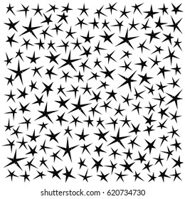vector illustration of unusual black stars on white background for backgrounds