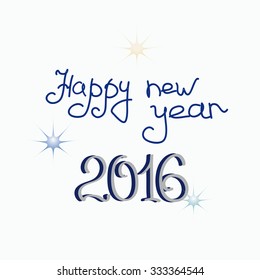 Vector illustration. The unusual design of the text happy New year.