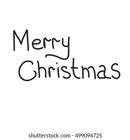 Vector illustration. The unusual design of the text merry Christmas. Isolated black letters on a white background.