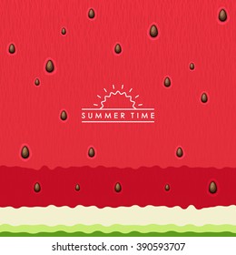 Vector illustration. Unusual watermelon background. Creative and modern illustration for advertising, poster, banner, web and flyer. Red color.