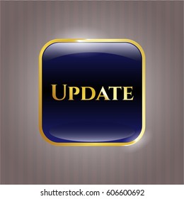 Vector Illustration of Update gold shiny badge
