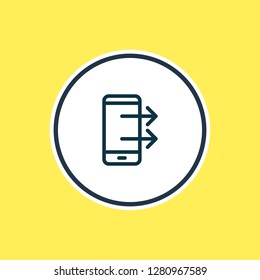 Vector illustration of upload icon line. Beautiful telephone element also can be used as gadget icon element.