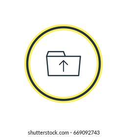 Vector Illustration Of Upload Outline. Beautiful Folder Element Also Can Be Used As Submit  Element.