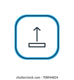 Vector Illustration Of Upload Outline. Beautiful Storage Element Also Can Be Used As Arrow Up Element.
