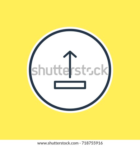 Vector Illustration Of Upload Outline. Beautiful Storage Element Also Can Be Used As Arrow Up Element.