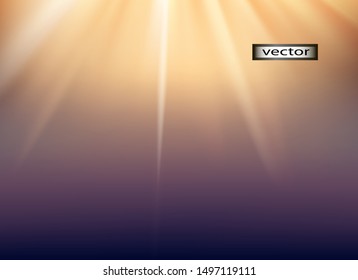 Vector illustration of upper mystic light beautiful lighting background yellow sun rays
