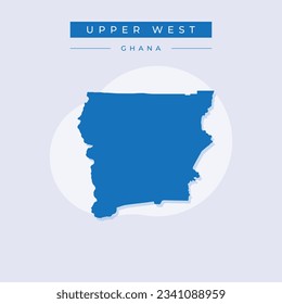 Vector de ilustración del mapa del Alto Oeste de Ghana