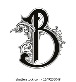 Vector Illustration Retro Uppercase Letter B Stock Vector (Royalty Free ...