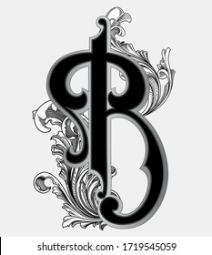 Vector Illustration Uppercase Letter B Decorations Stock Vector ...