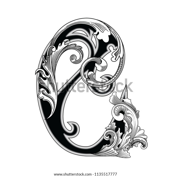 Vector Illustration Uppercase Letter Decorations Isolated Stock Vector ...