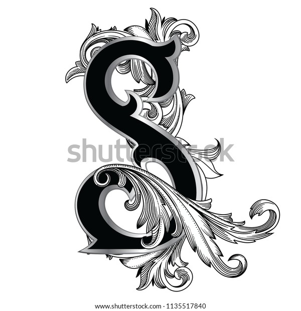 Vector Illustration Uppercase Letter Decorations Isolated: vector de ...
