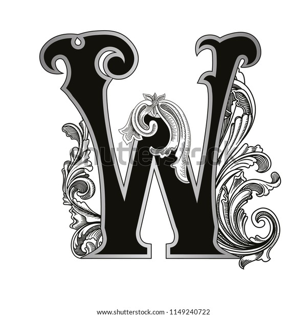 Download Vector Illustration Uppercase Letter W Decorations Stock ...