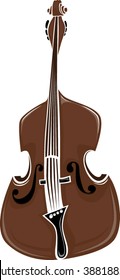 A Vector Illustration Of An Upright Bass