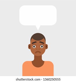 Vector illustration of an upset young man