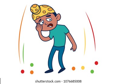 A vector illustration of a upset young punjabi sardar