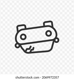 Vector illustration of upside down car icon in dark color and transparent background(png).