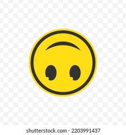 Vector Illustration Of Upside Down Smile Emoticons. Colored Icons For Website Design .Simple Design On Transparent Background (PNG).