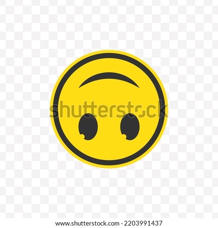 Vector illustration of upside down smile emoticons. Colored icons for website design .Simple design on transparent background (PNG).