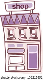 Ilustración vectorial de un edificio urbano