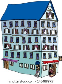Ilustración vectorial de un edificio urbano