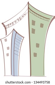 Vector illustration of urban buildings