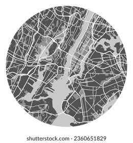 Vector illustration. Urban city map of New York City, USA. 