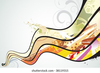 Vector illustration of urban Colorful and funky background design