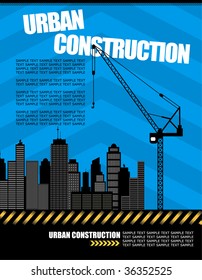 vector illustration of urban construction with copy space