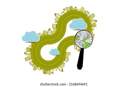 Vector illustration with urban ities help the world with eco-friendly concept ideas
