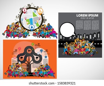 Vector illustration with urban landscape