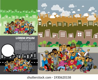 Vector illustration with urban landscape