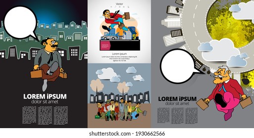 Vector illustration with urban landscape