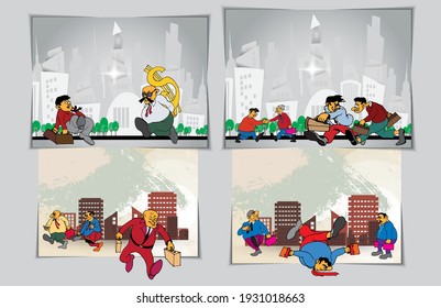 Vector illustration with urban landscape