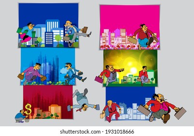 Vector illustration with urban landscape