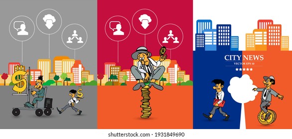Vektorgrafik mit urbaner Landschaft